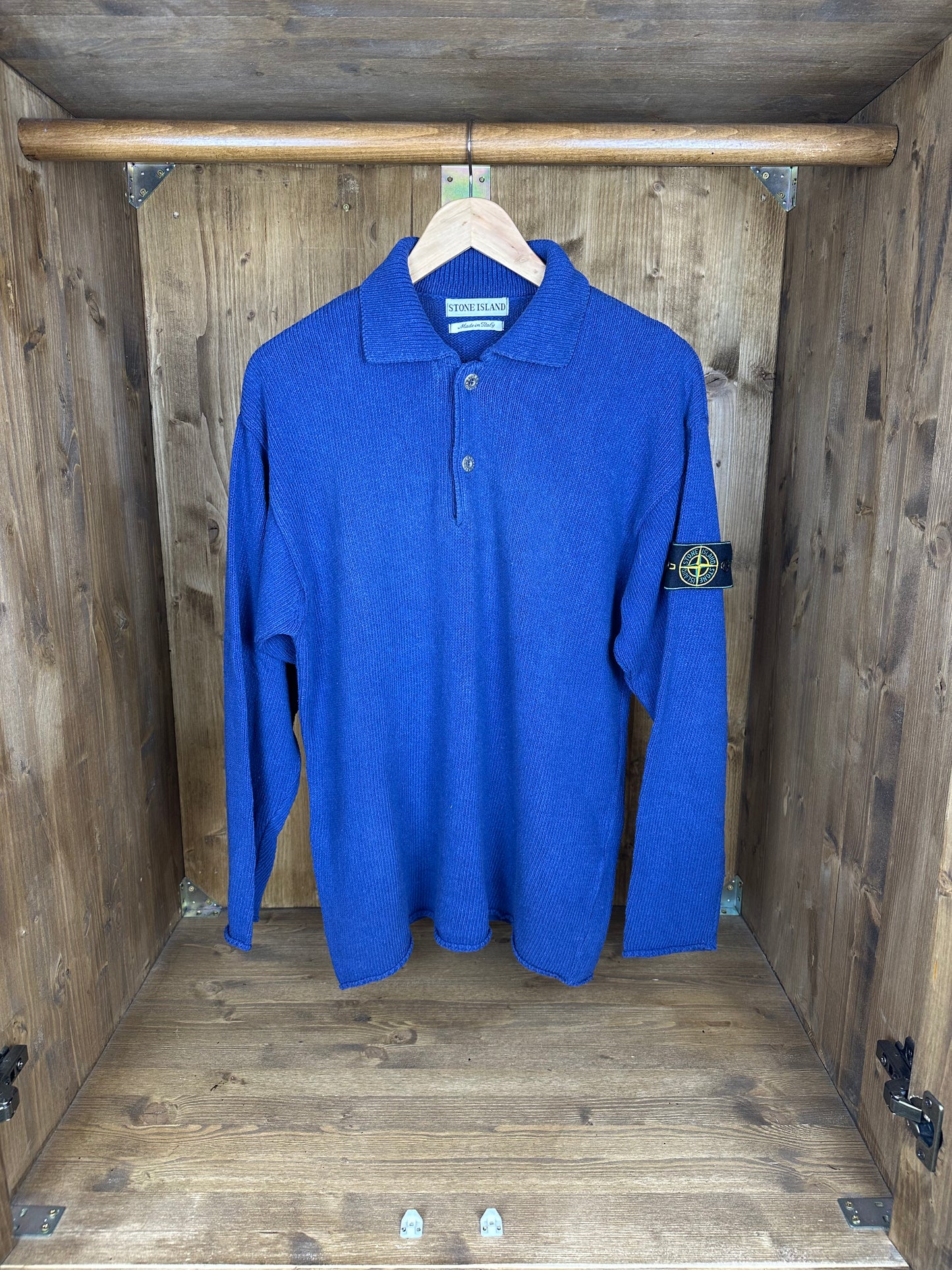 SS95 SILK+COTTON+FLAX POLO in Blue Lapis