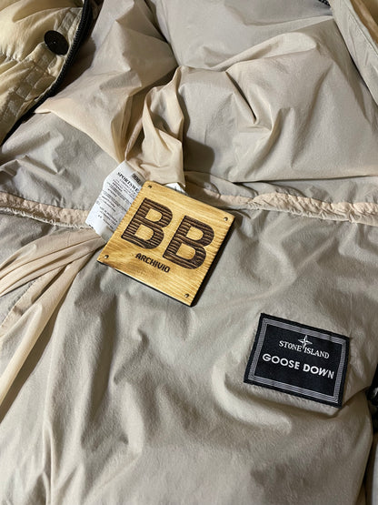 Goose down nylon opaque mesh parka 
